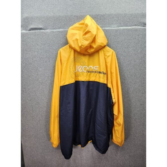 FUBU The Collection XXL Mens Hooded Windbreaker Jacket Blue & Yellow - Picture 6 of 7